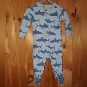 Baby Boy's Shark Print Footie Pajamas